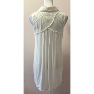 FREE PEOPLE Sleeveless Cotton Flowy Buton Down Tunic Aztec Lace Size S